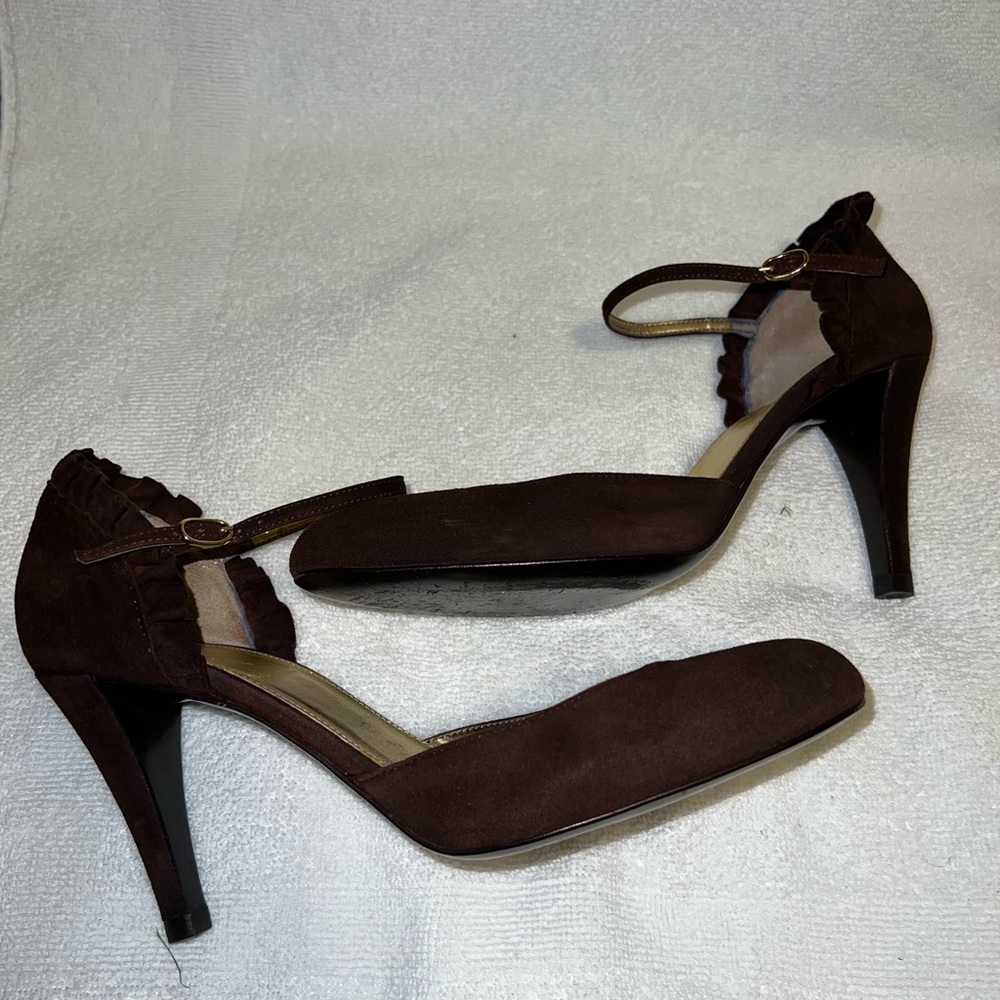 J.Crew Charlie Ruffle Brown Pump 8 - image 3